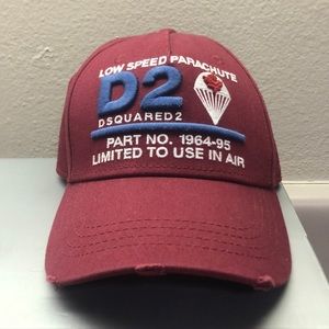 DSquared2 Embroidered Patch Cap Red